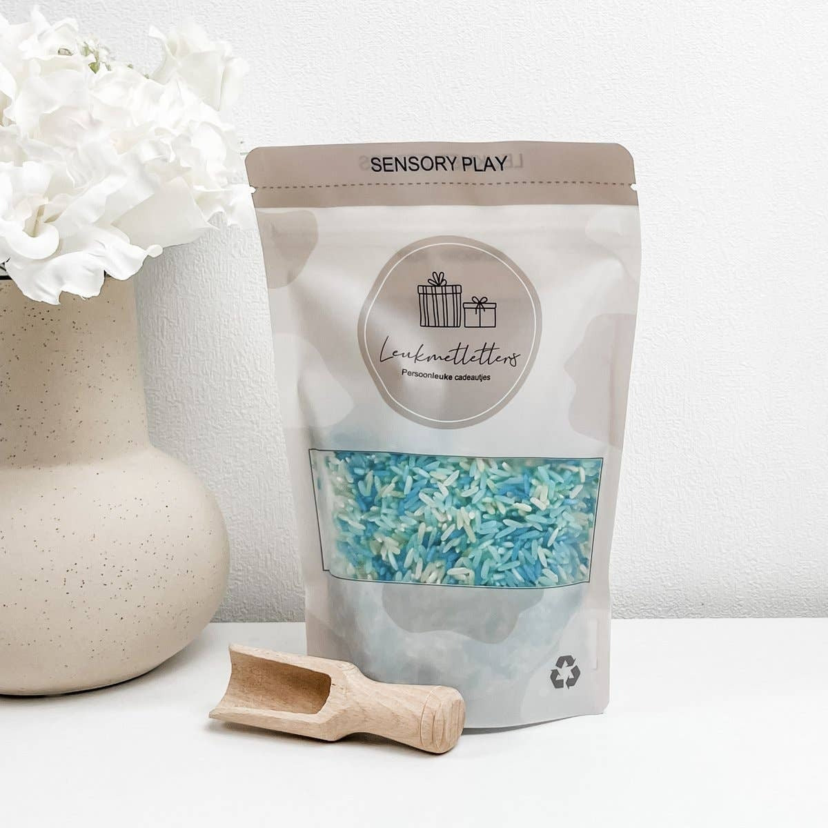 Leukmetletters - Sensorikspielzeug Play Rice 250g Dino Mix