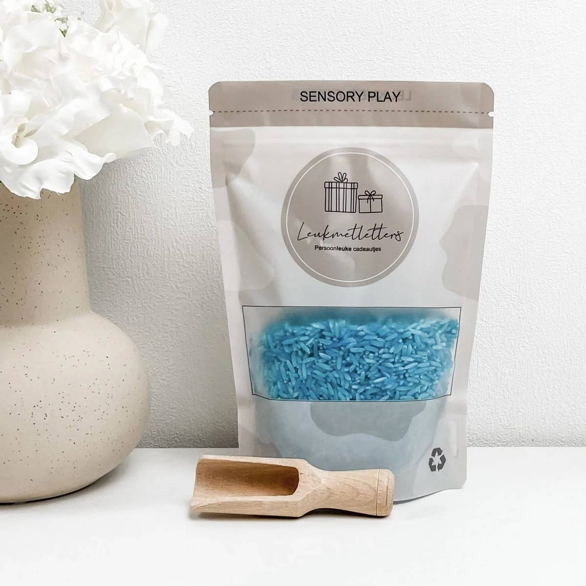 Leukmetletters - Sensorikspielzeug Play Rice 250g Turquoise