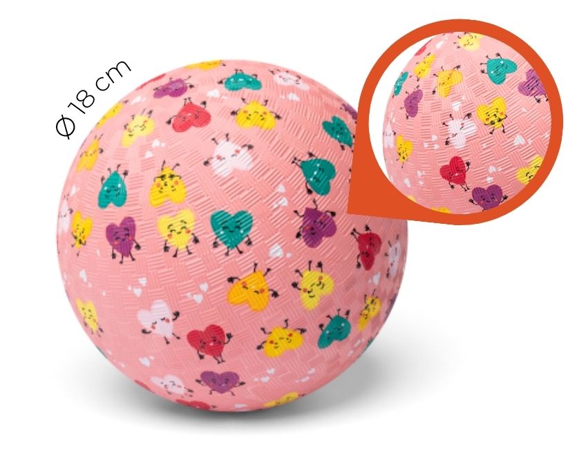 Little L - Ball aus Naturkautschuk "Herzen" ⌀18cm