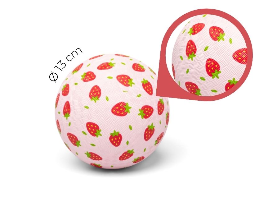 Little L - Ball aus Naturkautschuk "Erdbeeren" ⌀13cm