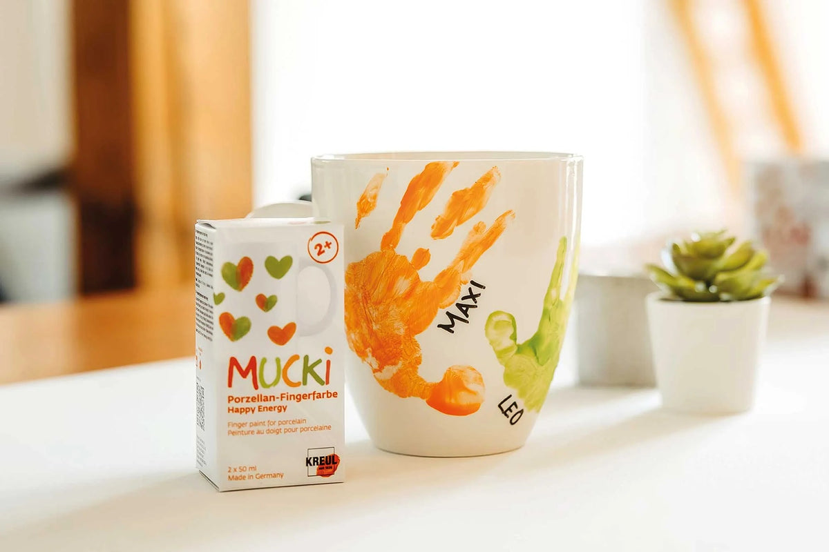 KREUL - MUCKI Porzellan-Fingerfarbe Set Happy Energy