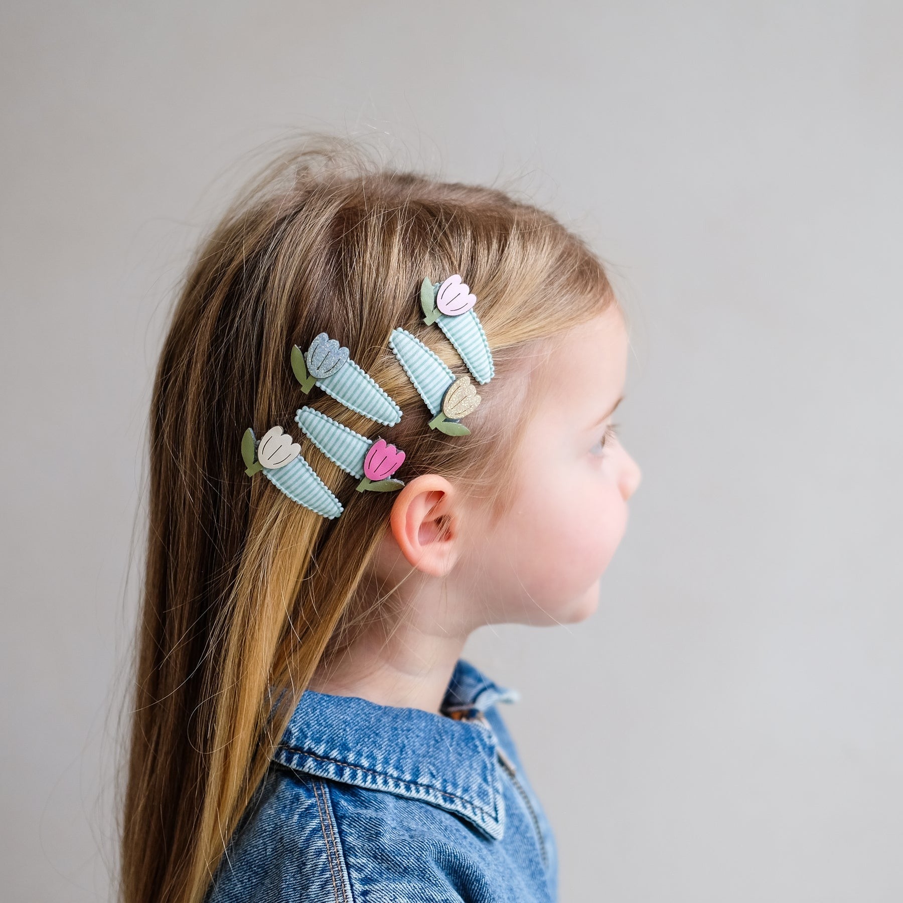 Mimi & Lula - Haarklammern Mini gestreift mit Tulpen