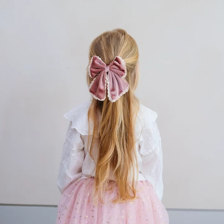 Mimi & Lula – Haarspange Rosa Samt-Schleife