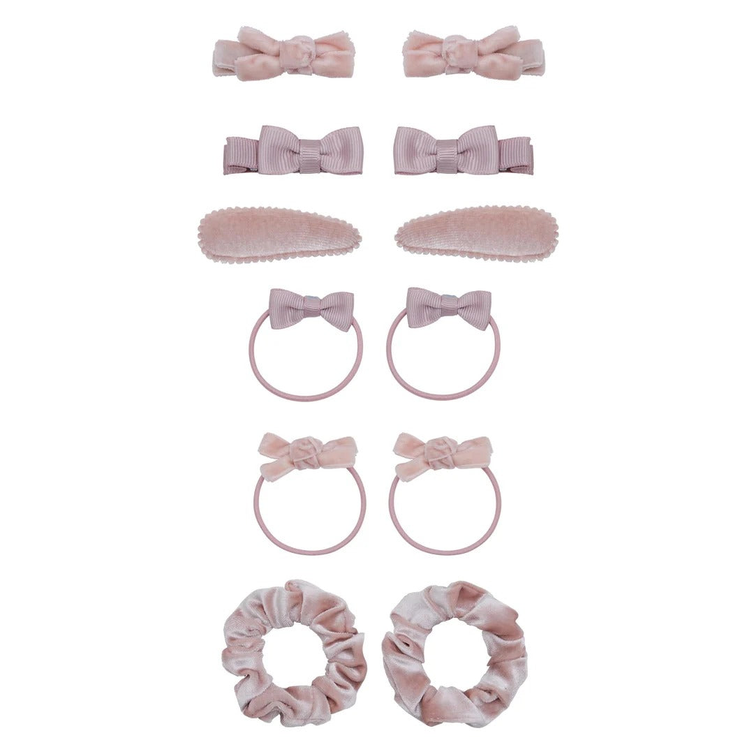 Mimi & Lula – Haaraccessoires Rosa-Samt 12St.