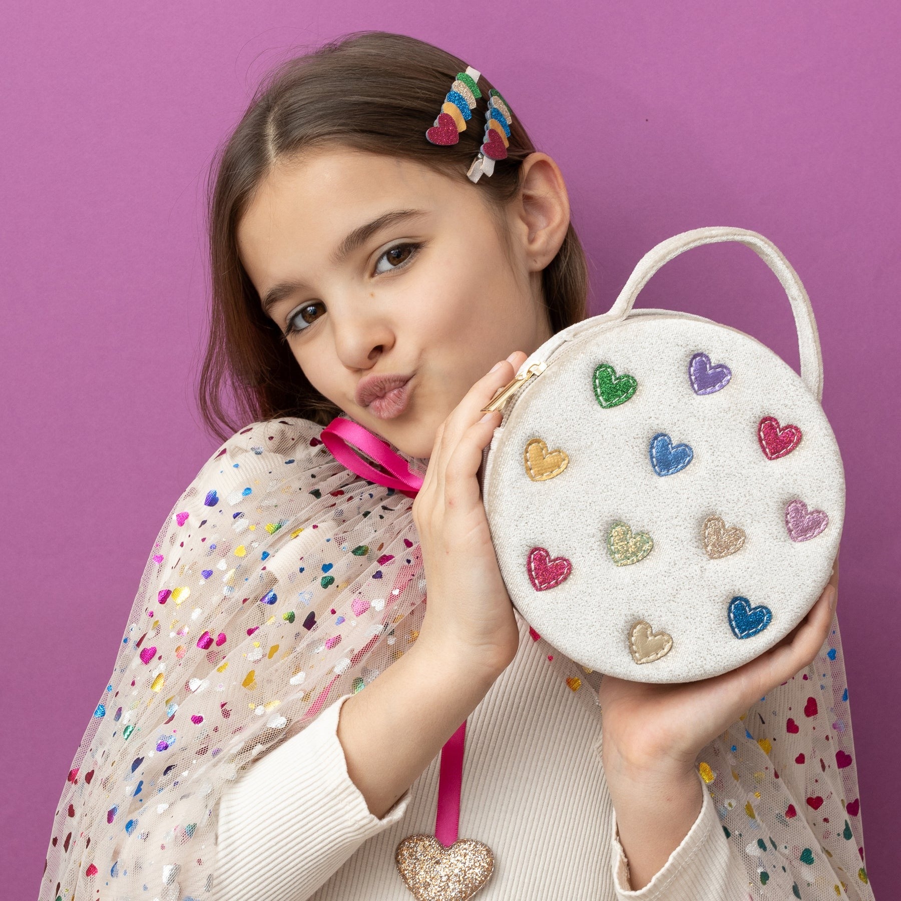 Mimi & Lula - Tasche aus Samt mit Herzen