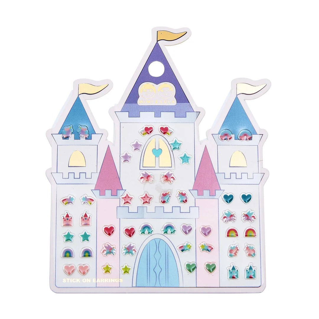 Mimi & Lula -  Klebeohrringe Regenbogen-Schloss