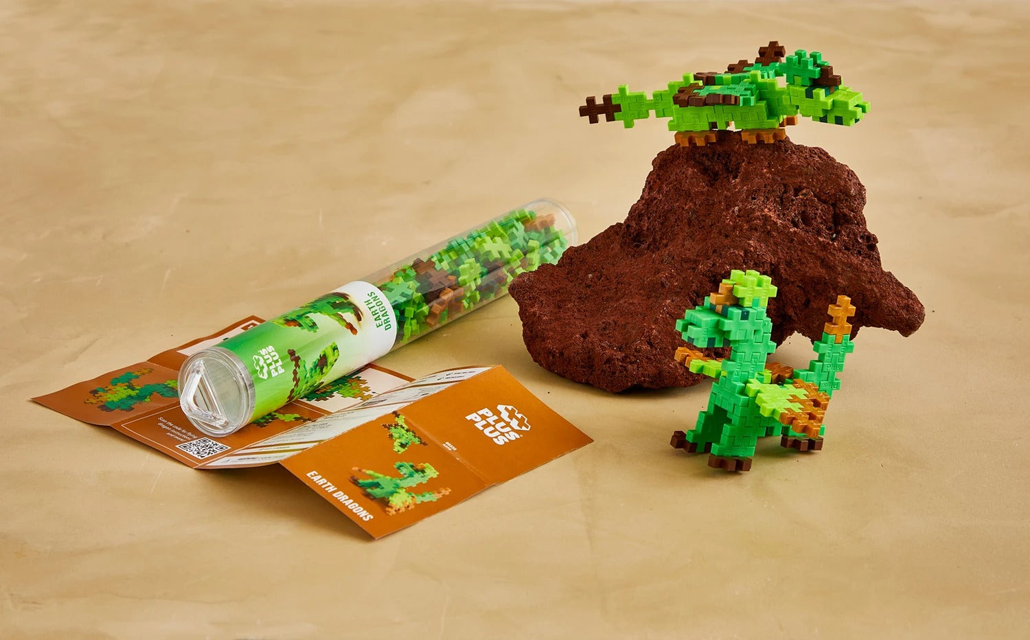 PLUS PLUS - Kreativ Bausteine 100 Stück Erd Drache