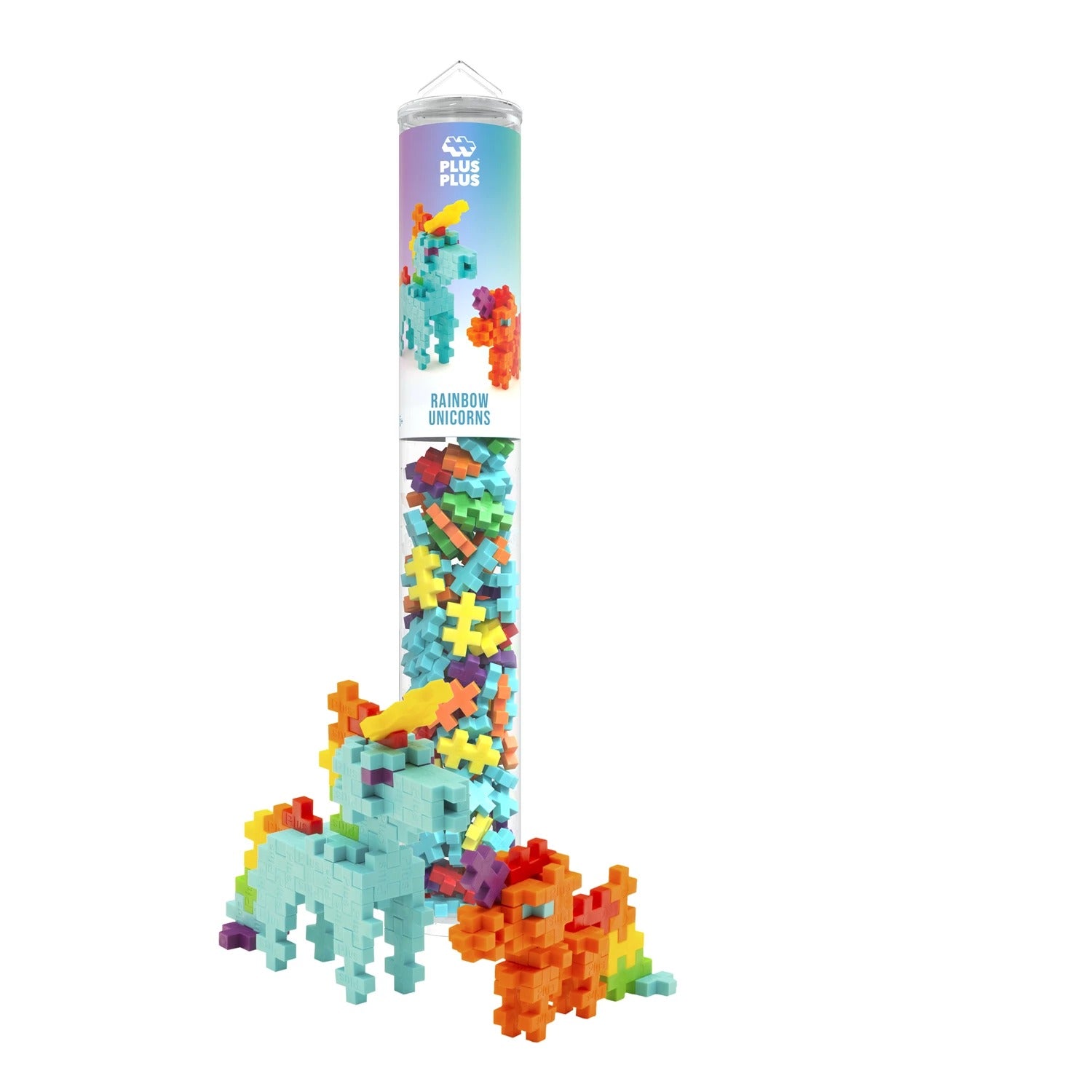 PLUS PLUS - Kreativ Bausteine 100 Stück Regenbogen Einhorn