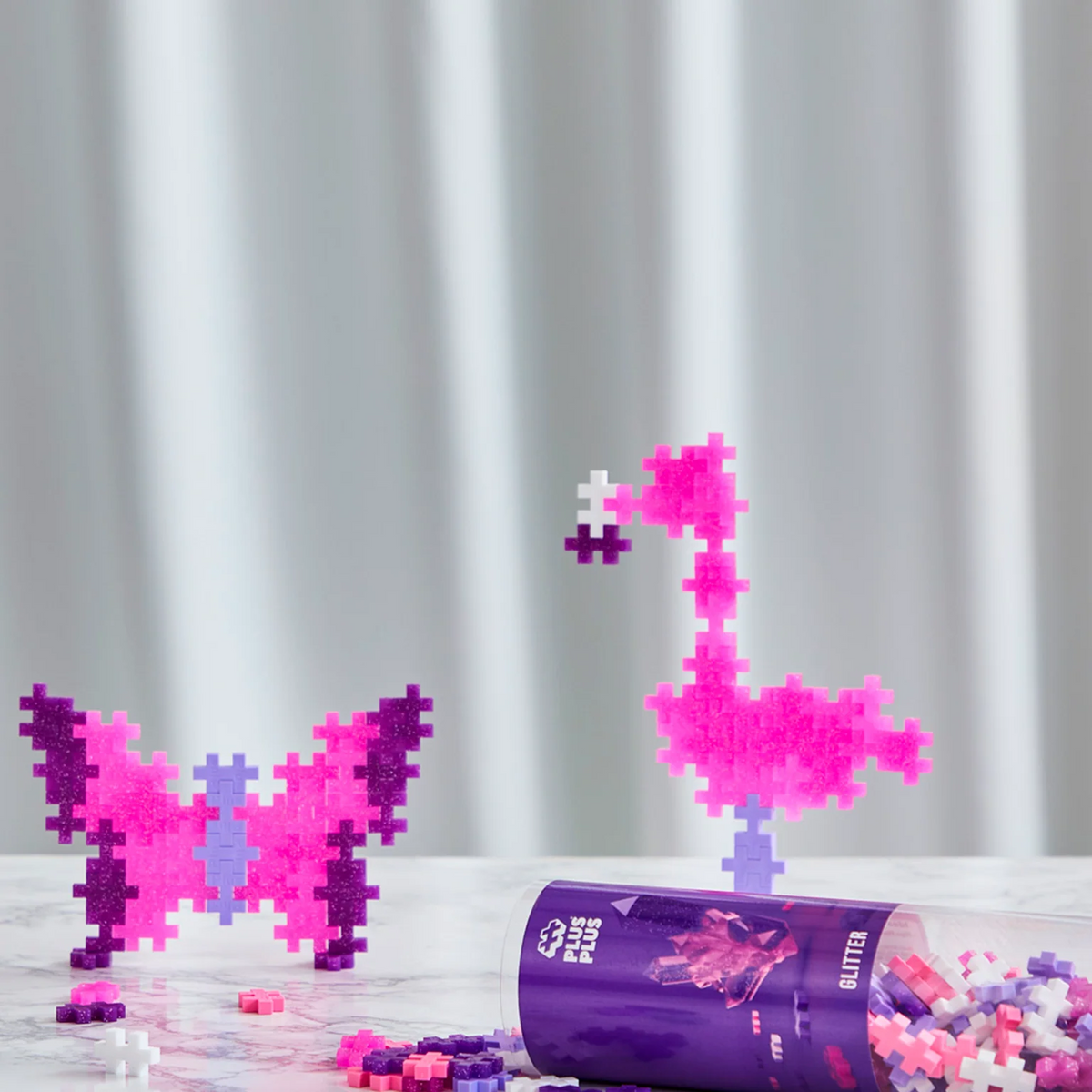 PLUS PLUS - Kreativ Bausteine 100 Stück Glitzer Mix