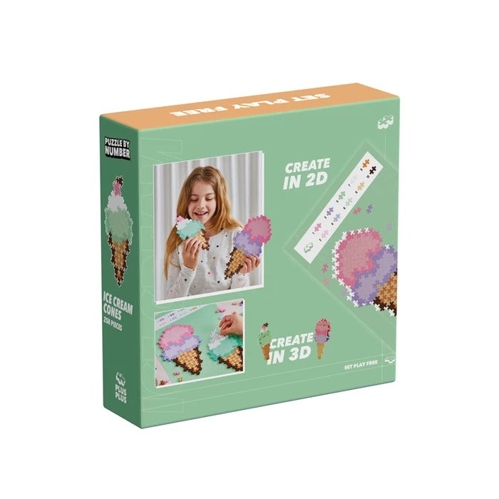 PLUS PLUS - Kreativ Bausteine  250 Stück Puzzle Eiswaffel