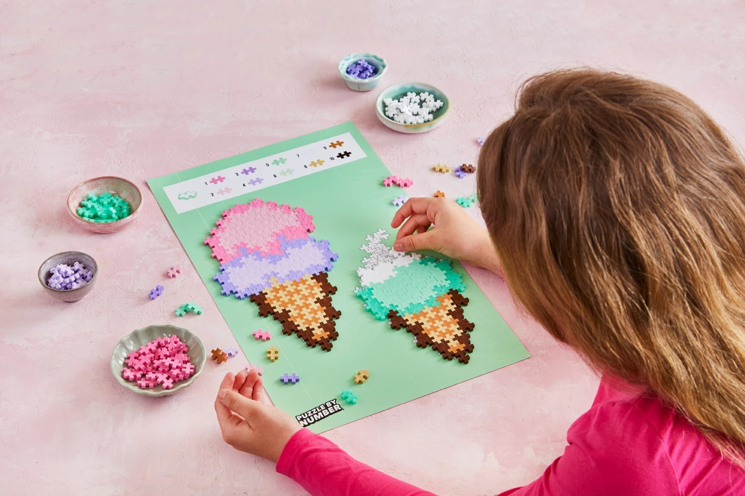 PLUS PLUS - Kreativ Bausteine  250 Stück Puzzle Eiswaffel