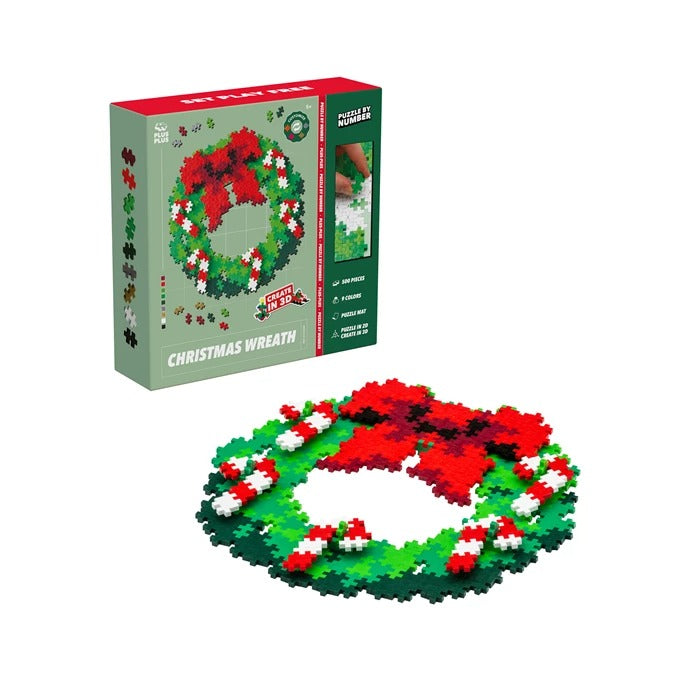 PLUS PLUS - Kreativ Bausteine Puzzle Weihnachtskranz 500 Teile 