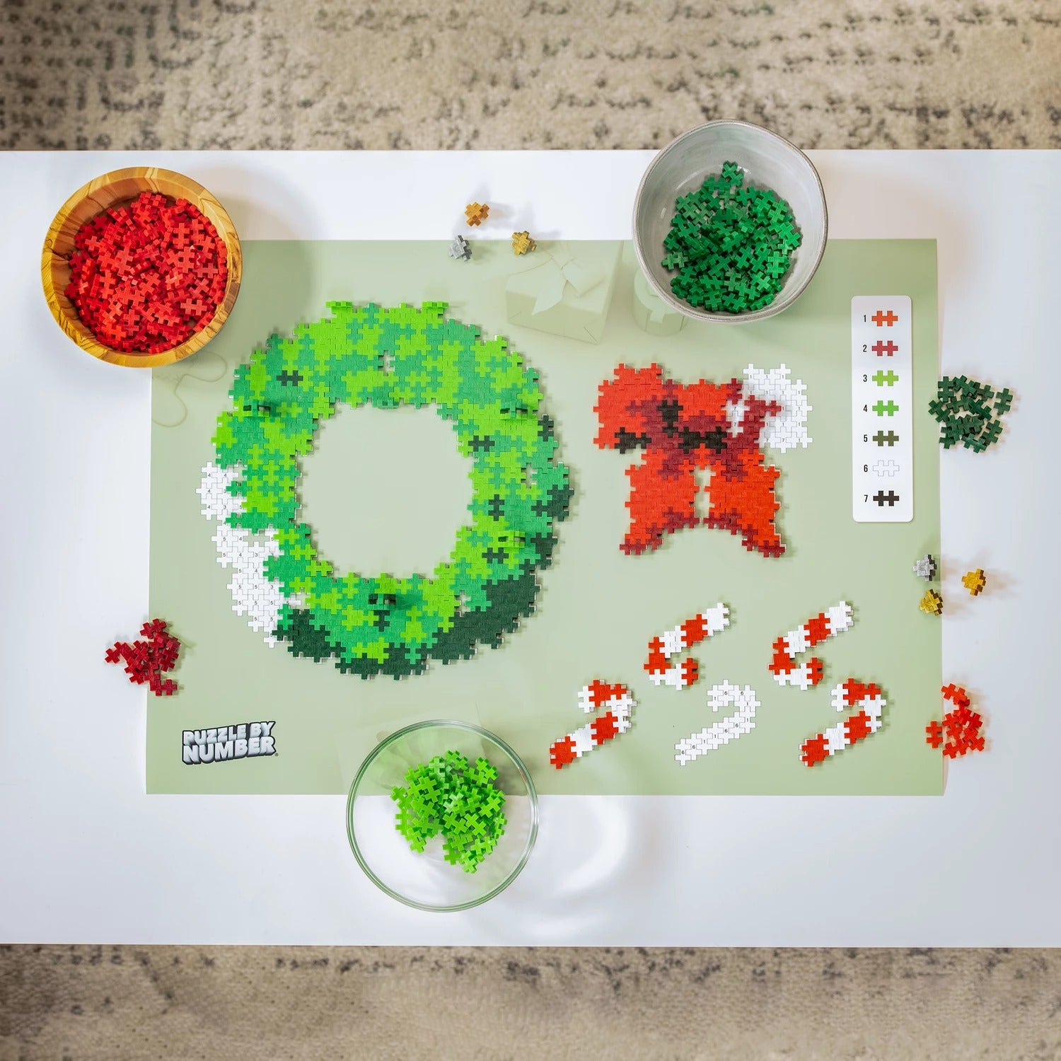 PLUS PLUS - Kreativ Bausteine Puzzle Weihnachtskranz 500 Teile