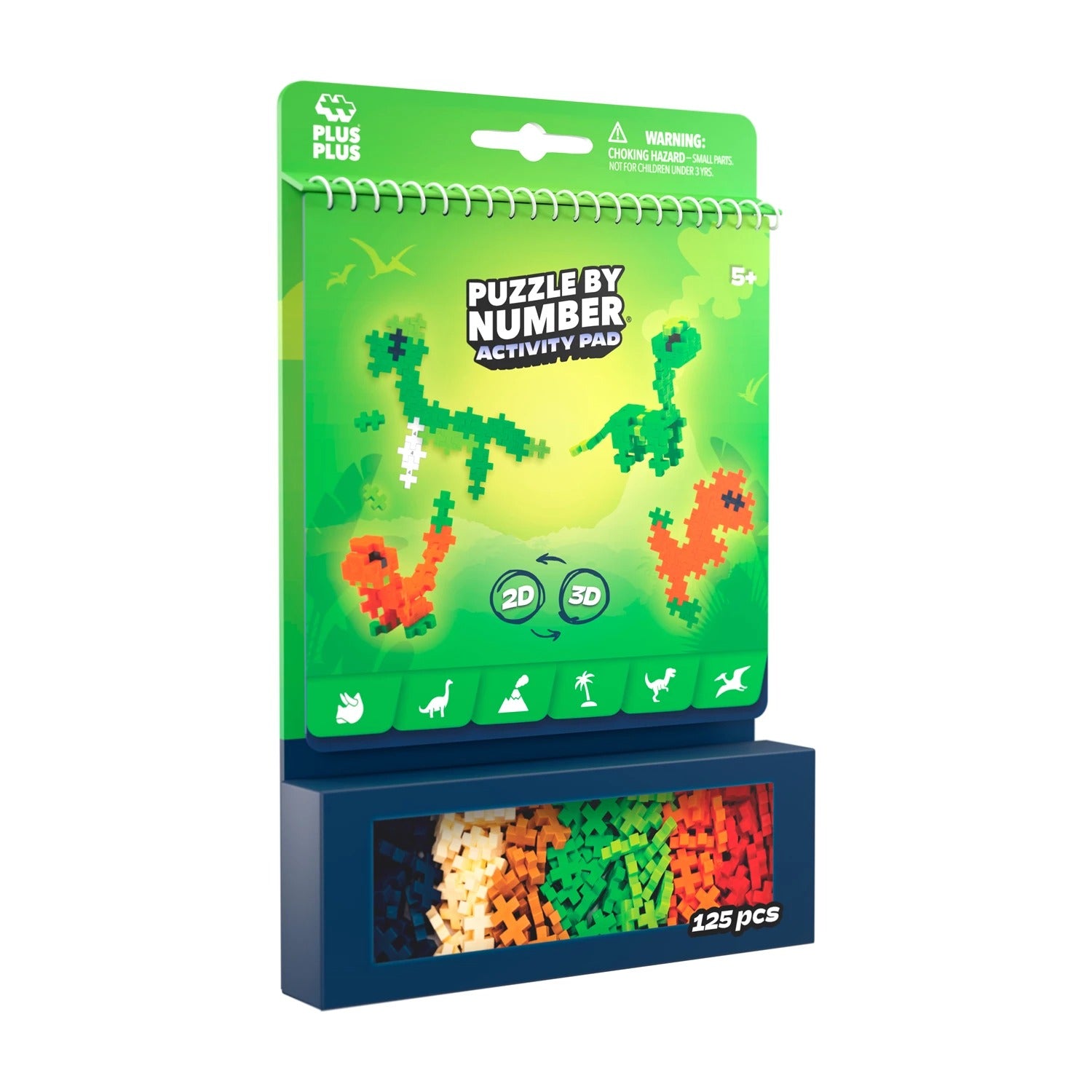 PLUS PLUS - Mini-Bausteine Puzzle Dinosaurier 125 Teile