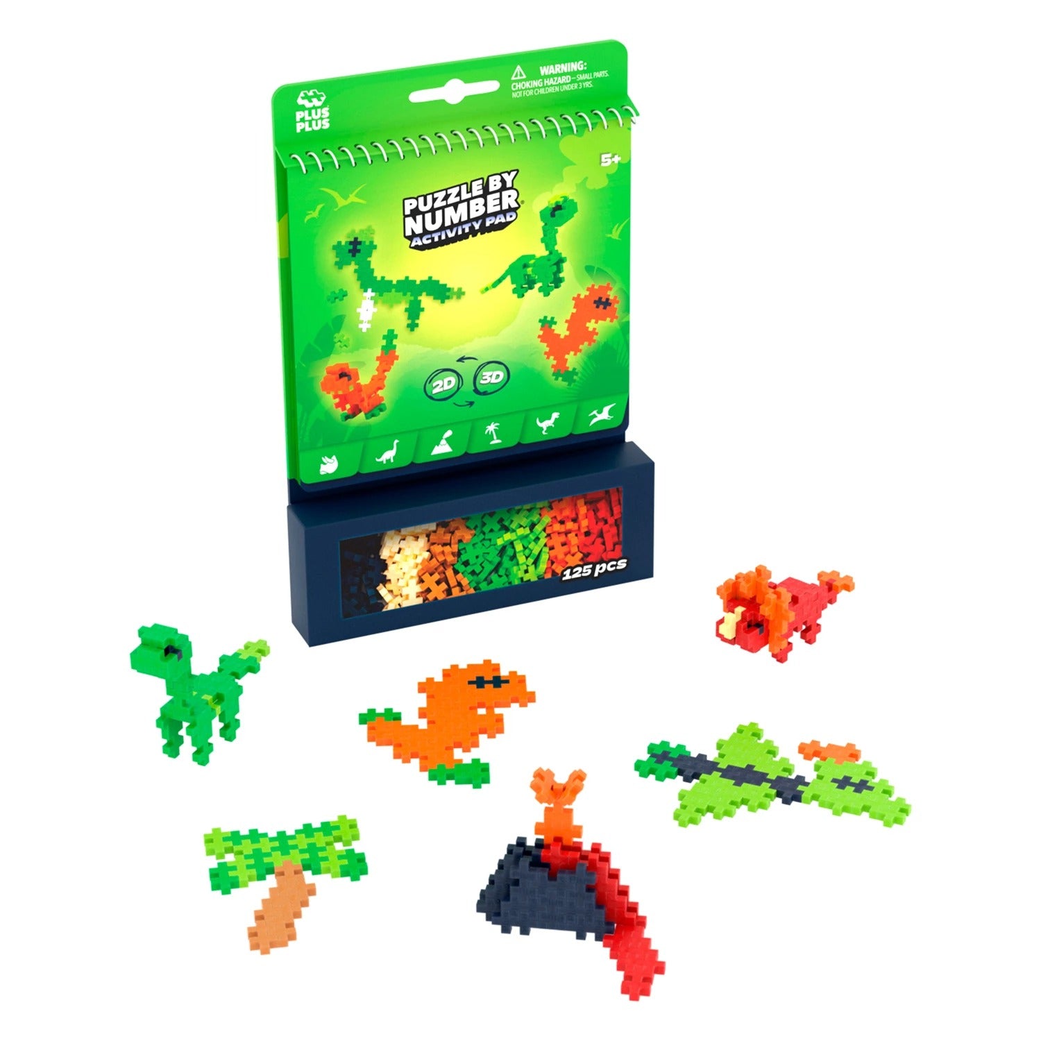 PLUS PLUS - Mini-Bausteine Puzzle Dinosaurier 125 Teile