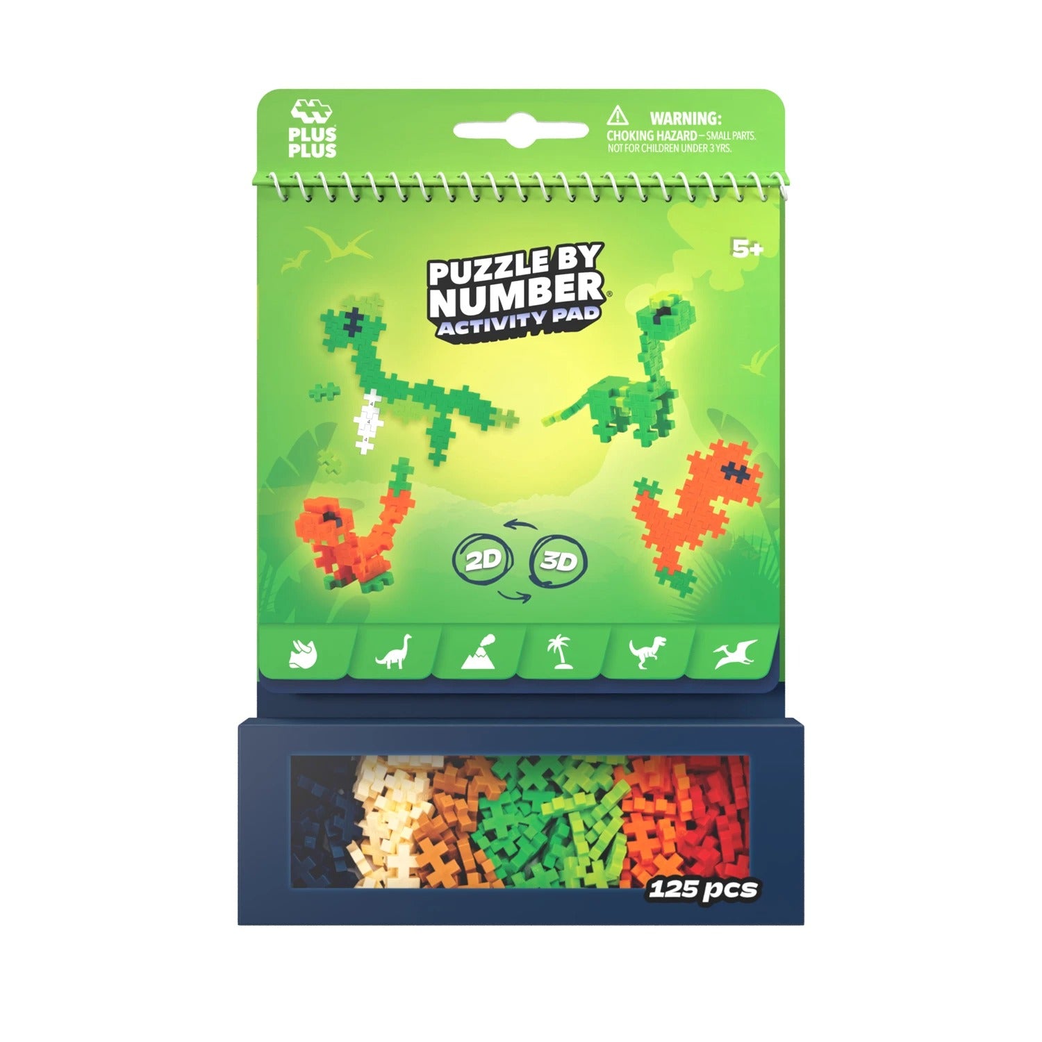 PLUS PLUS - Mini-Bausteine Puzzle Dinosaurier 125 Teile 