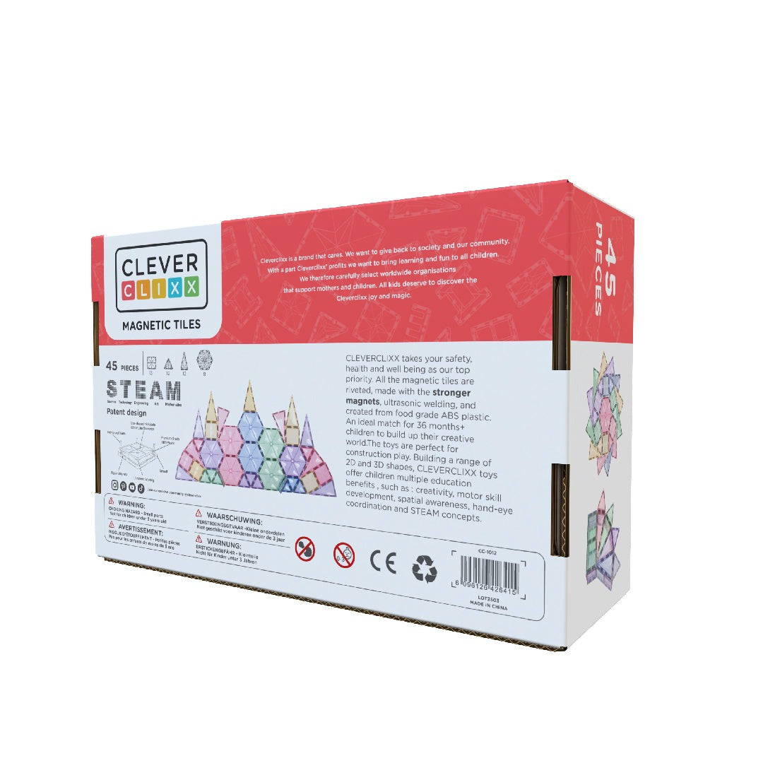 CleverClixx - Magnetbausteine Geo Pack Pastel
