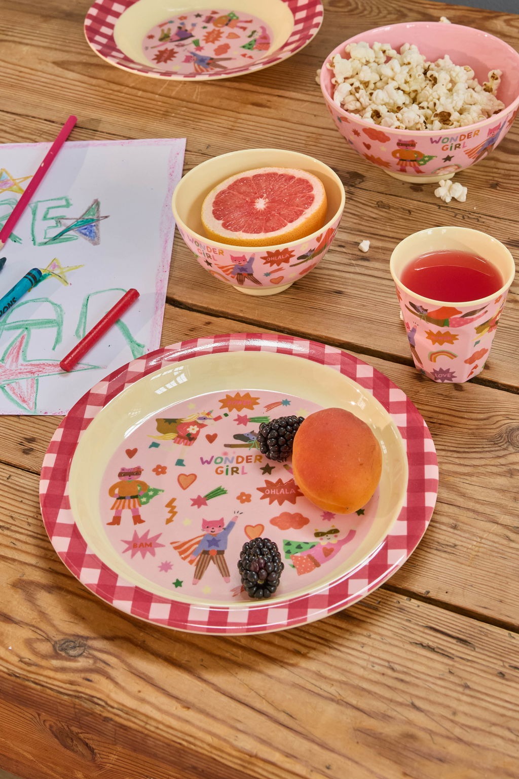 RICE - Kinderschüssel  Pink Hero Print