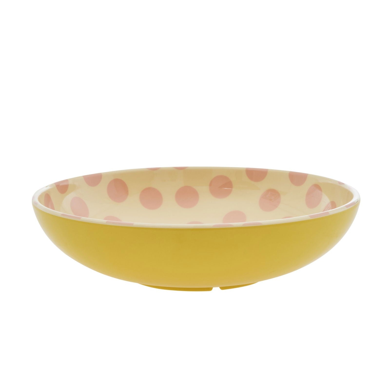 RICE - Salatschüssel Gelb: Rosa Punkte