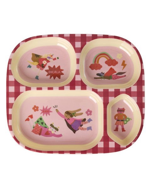 RICE - Teller aus Melamin Pink Hero Print