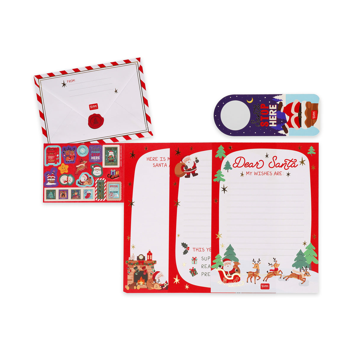 Legami - Dear Santa Briefset für den Weihnachtsmann