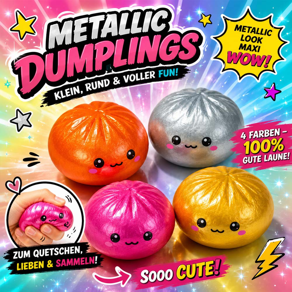 OBILO - Metallic Squishy Dumpling, 5,5 cm
