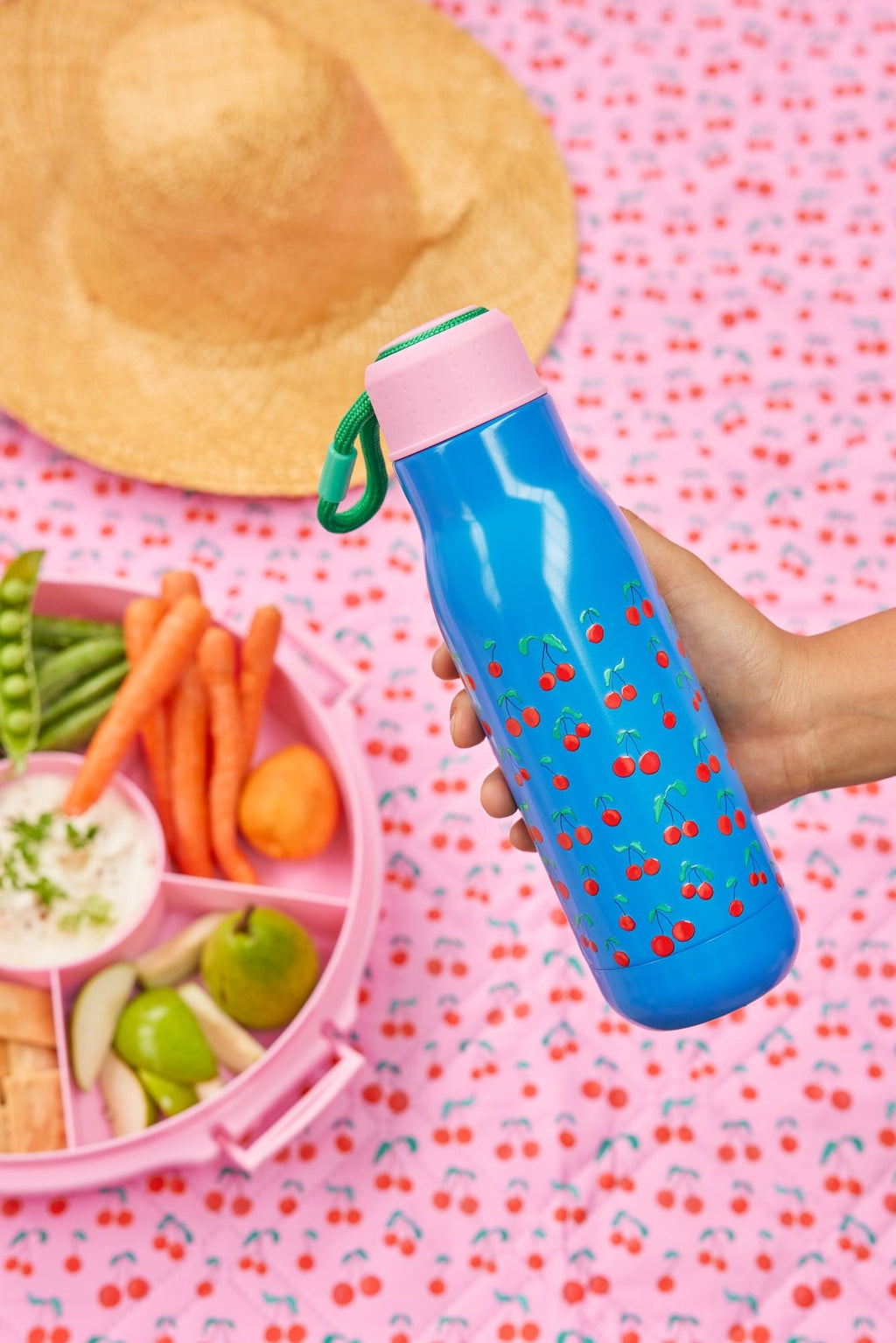 RICE - Thermo-Flasche Blau Cherry