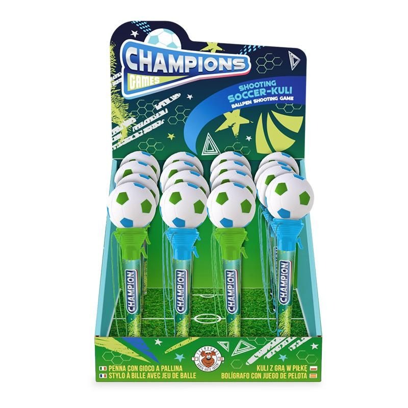Trendhaus - CHAMPIONS Fußball Kuli mit Ballschiess-Spiel