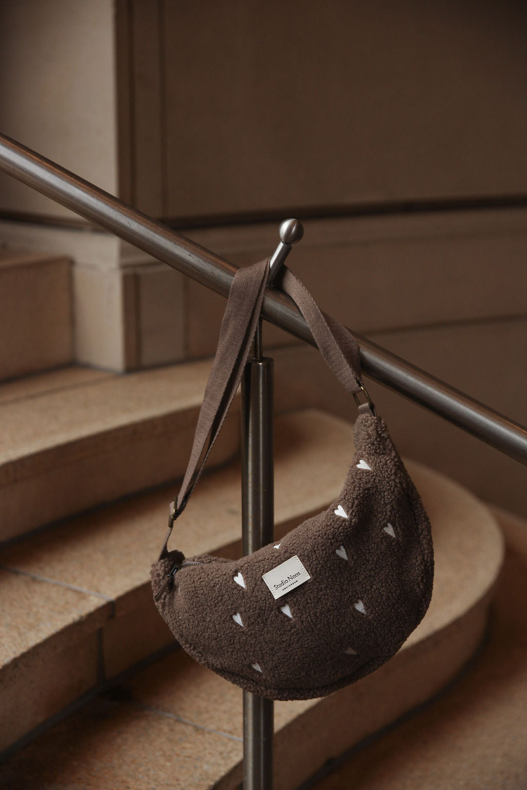 Studio Noos - Tasche Fanny Pack Brown Teddy Hearts