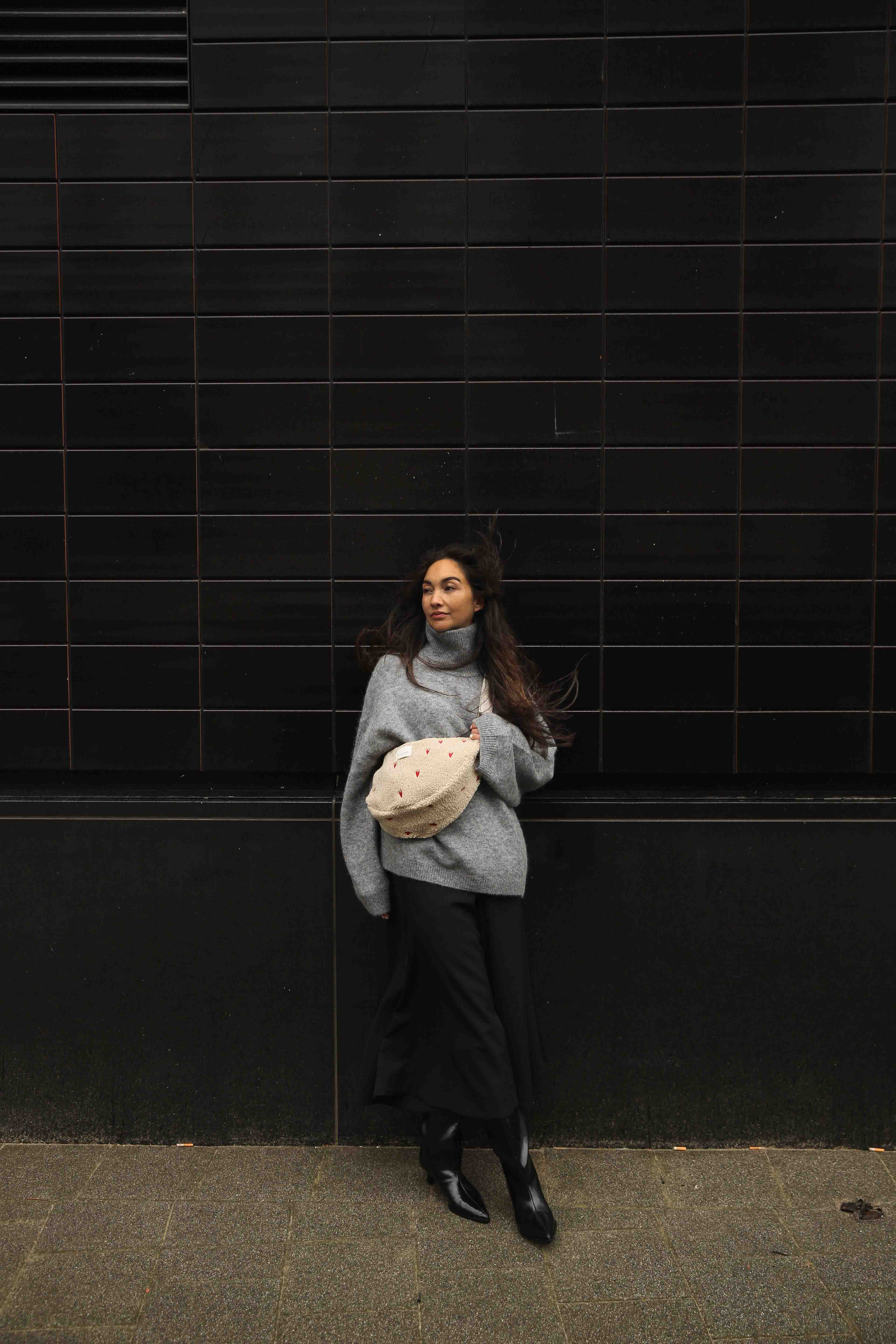 Studio Noos - Tasche Fanny Pack Ecru Teddy Hearts
