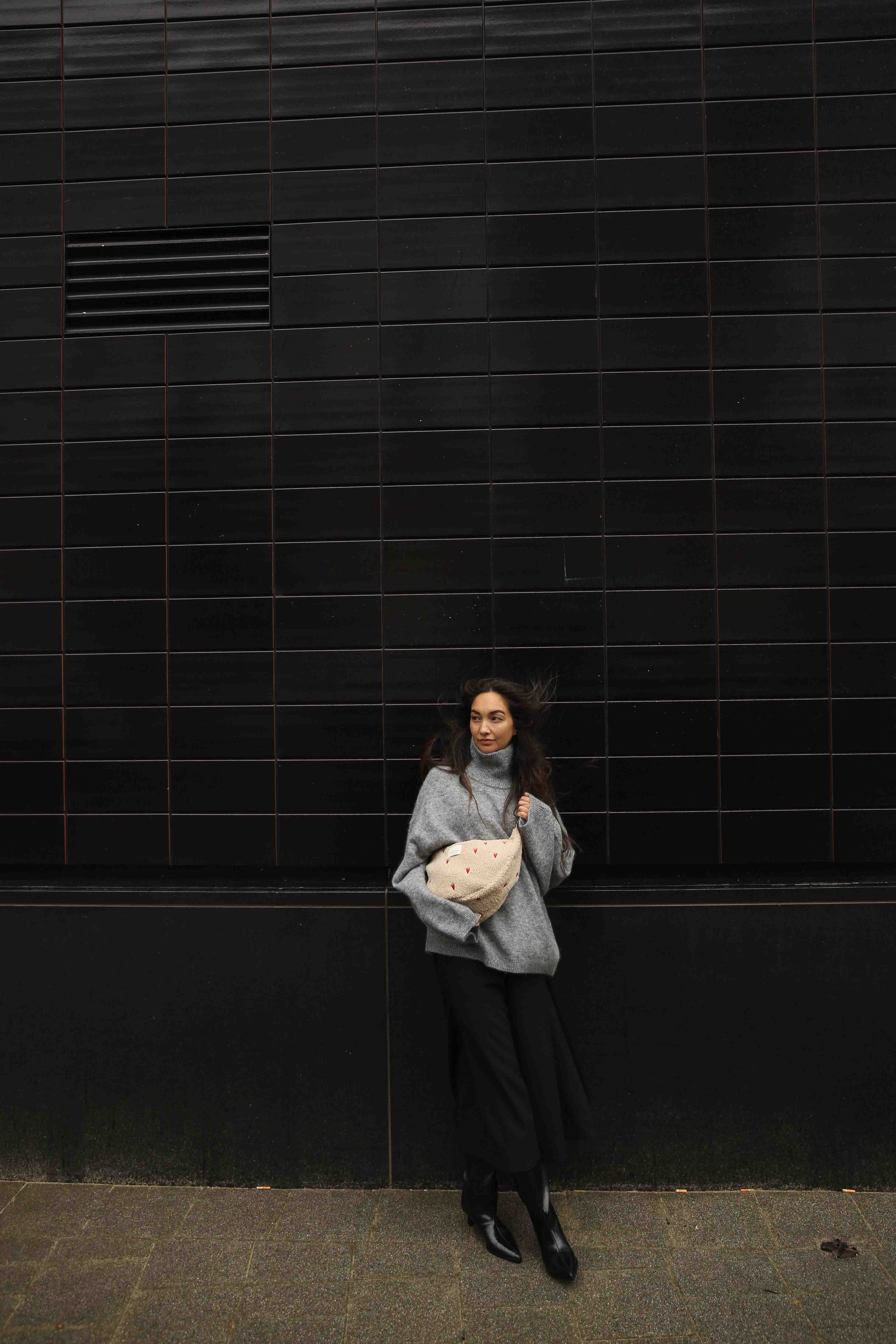 Studio Noos - Tasche Fanny Pack Ecru Teddy Hearts