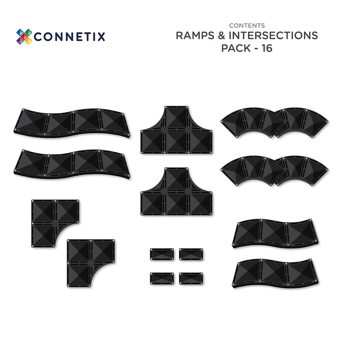 connetix - Magnetbausteine Rampen & Kreuzungen 16-tlg.