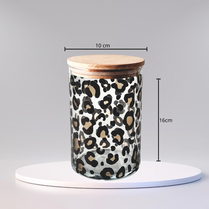 Wunderle - Vorratsglas Leoprint mit Holzdeckel