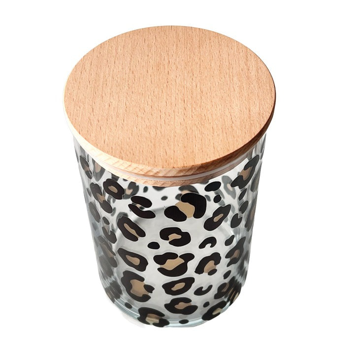 Wunderle - Vorratsglas Leoprint mit Holzdeckel