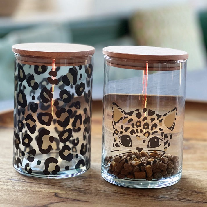 Wunderle - Vorratsglas Leoprint mit Holzdeckel