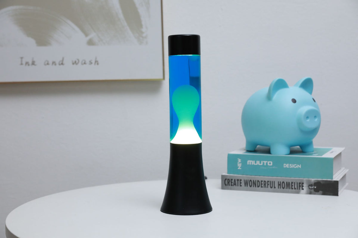 itotal - Lavalampe Flared schwarz/blau/weiß