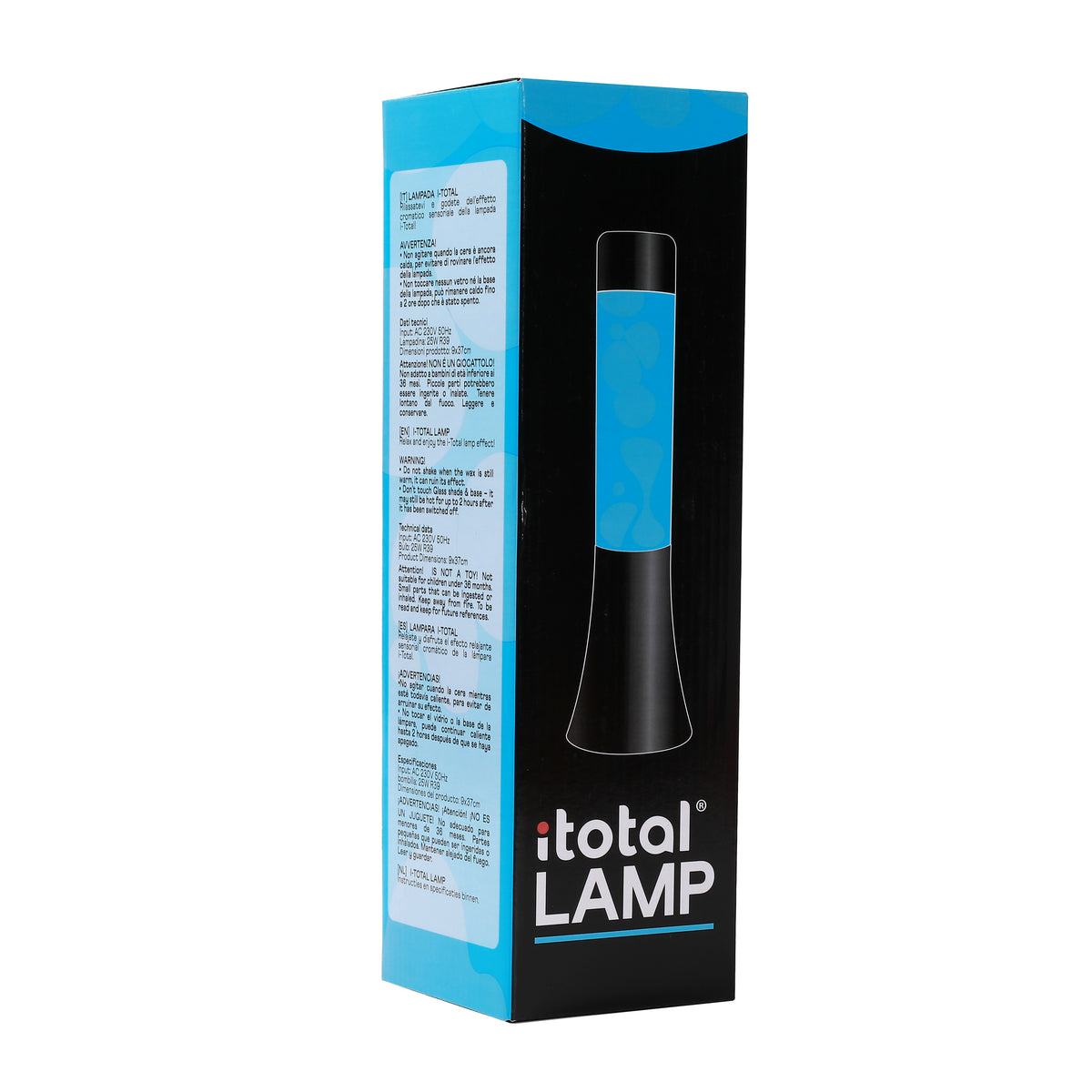 itotal - Lavalampe Flared schwarz/blau/weiß