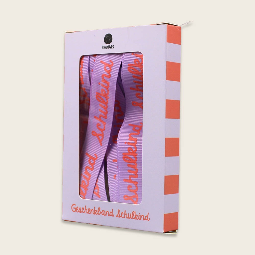 ava&yves - Geschenkband-Set Schulkind Flieder