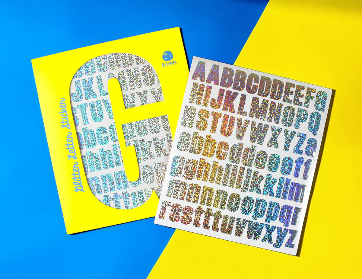 ava&yves -  Buchstaben-Sticker Glitzer Silber
