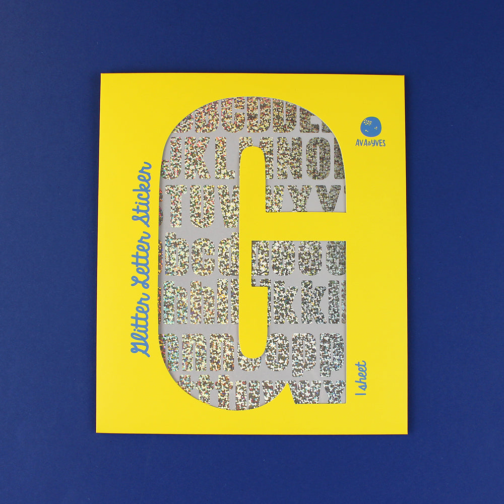 ava&yves -  Buchstaben-Sticker Glitzer Silber