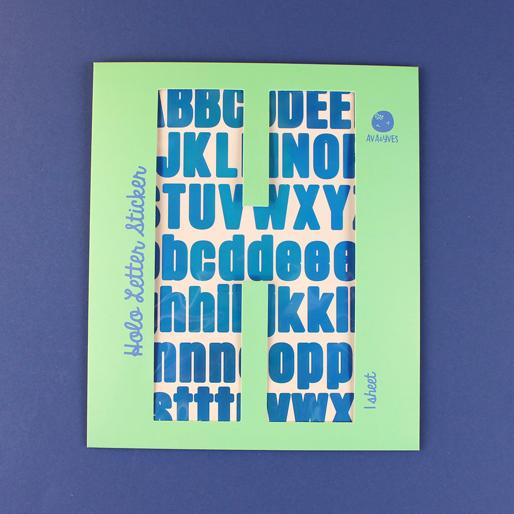 ava&yves -  Buchstaben-Sticker Holo-Effekt Blau