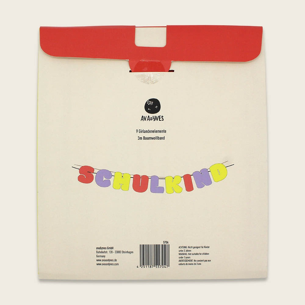 ava&yves - Girlande Schulkind Bunt