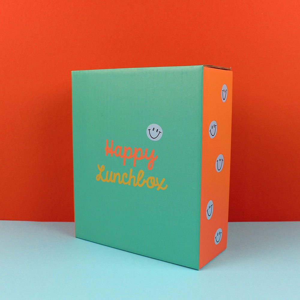 ava&yves - Lunchbox Smiley Grün/Ocker