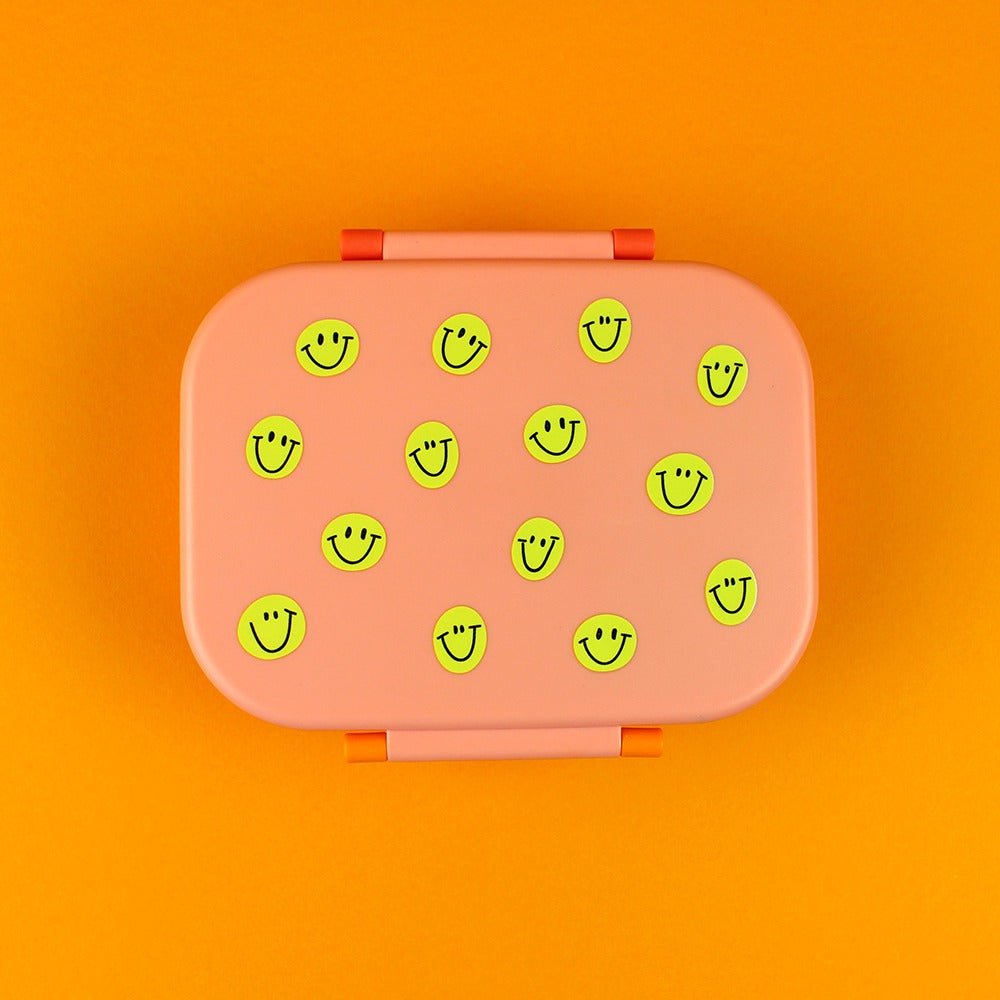 ava&yves - Lunchbox Smiley Rosa/Rot