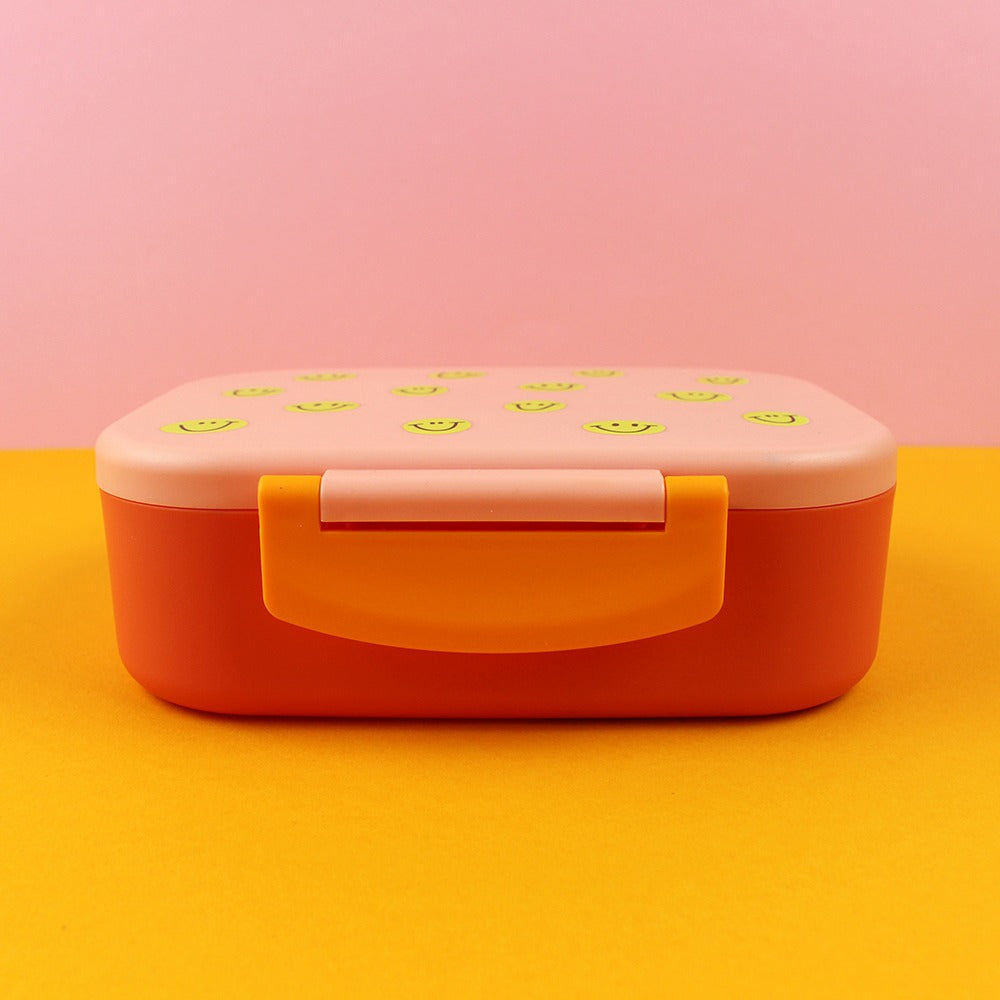 ava&yves - Lunchbox Smiley Rosa/Rot