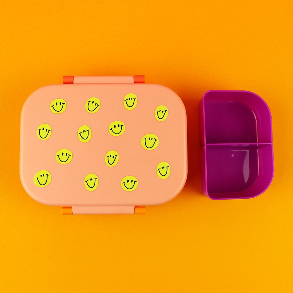 ava&yves - Lunchbox Smiley Rosa/Rot