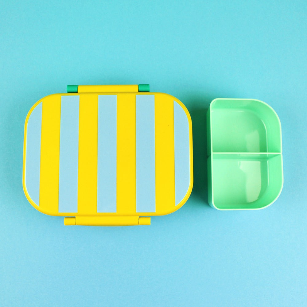 ava&yves - Lunchbox Streifen Gelb/Blau/Grün