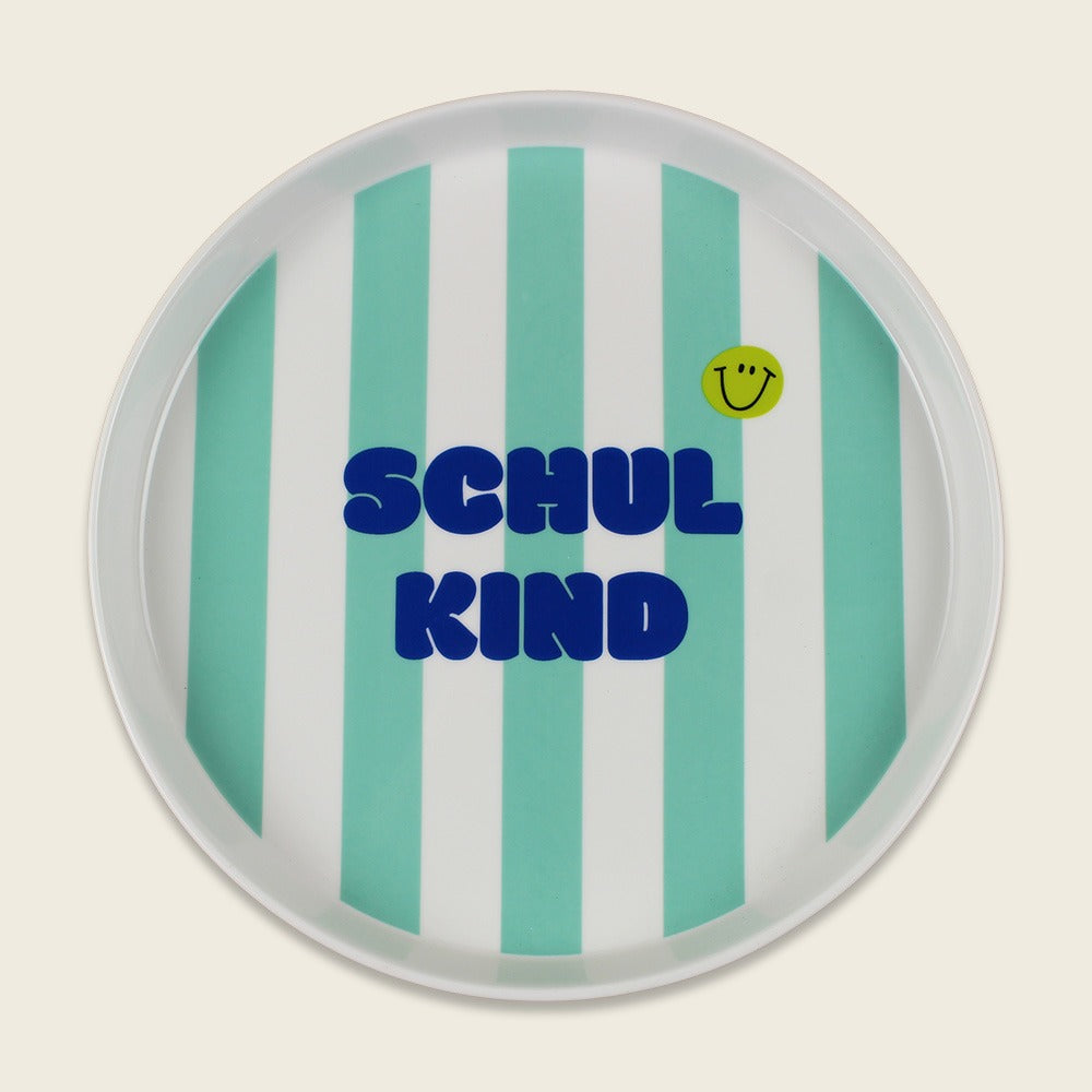 ava&yves - Porzellan-Set Schulkind Streifen Türkis/Grün