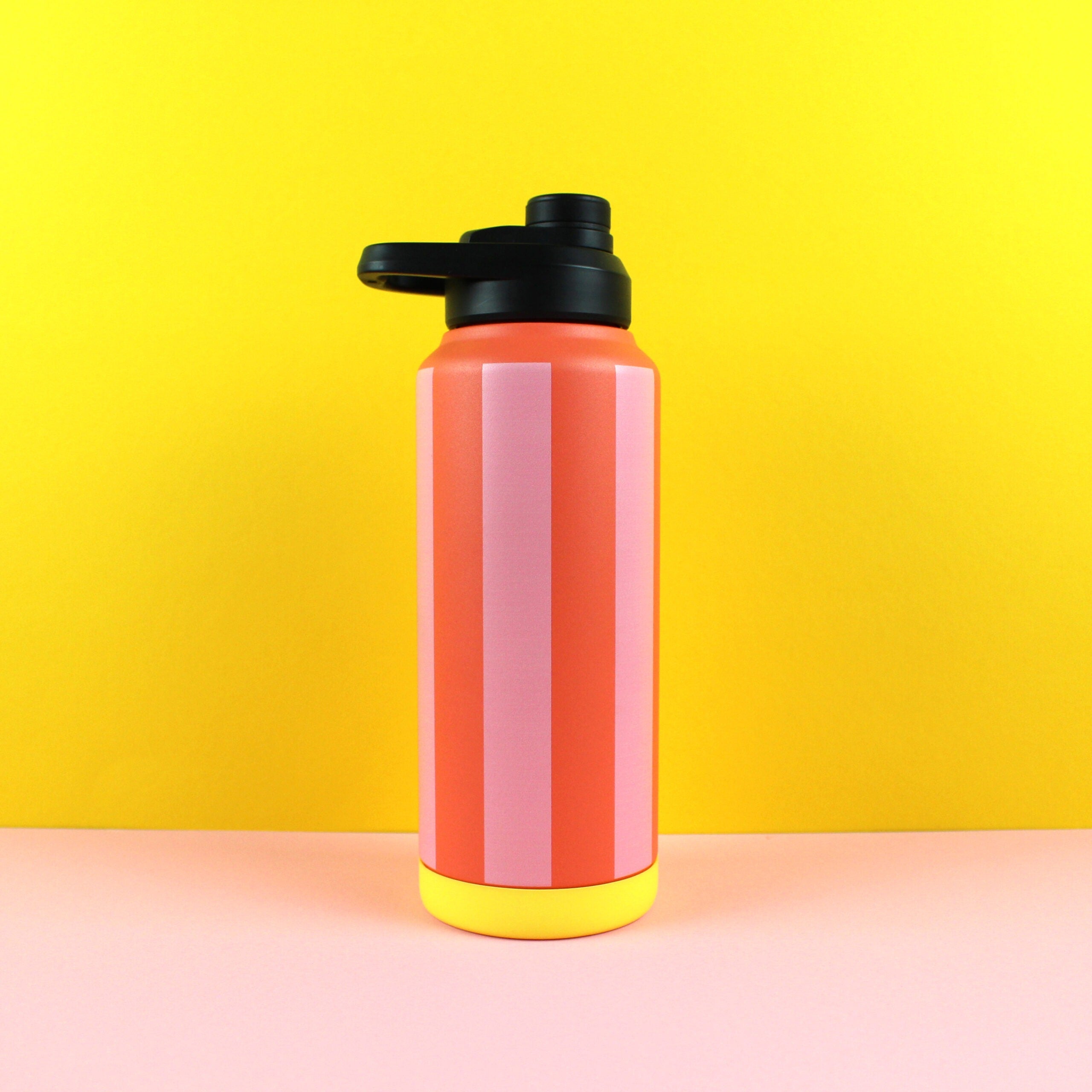 ava&yves - Trinkflasche Streifen Rosa/Rot 1000ml