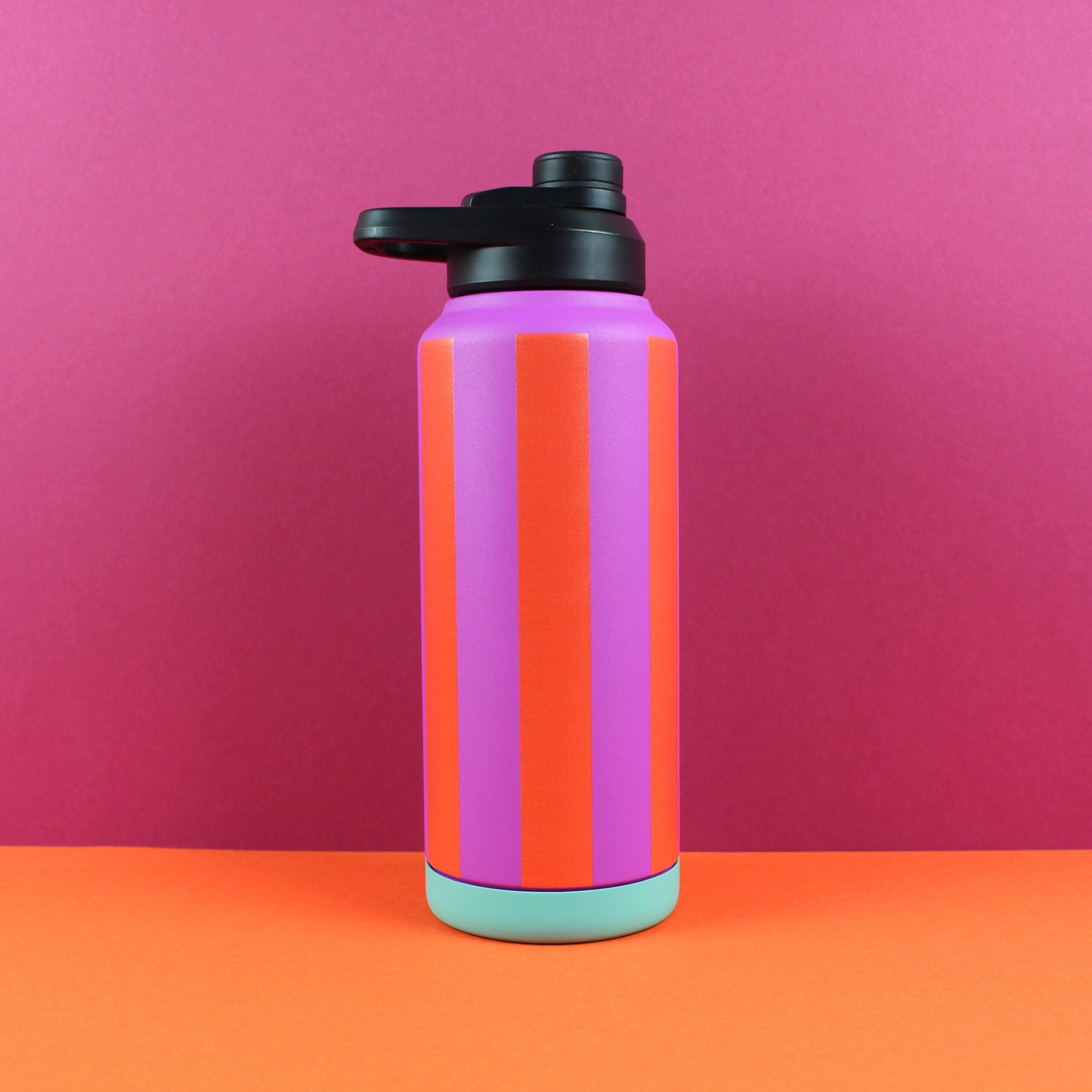 ava&yves - Trinkflasche Streifen Fuchsia/Rot 1000ml